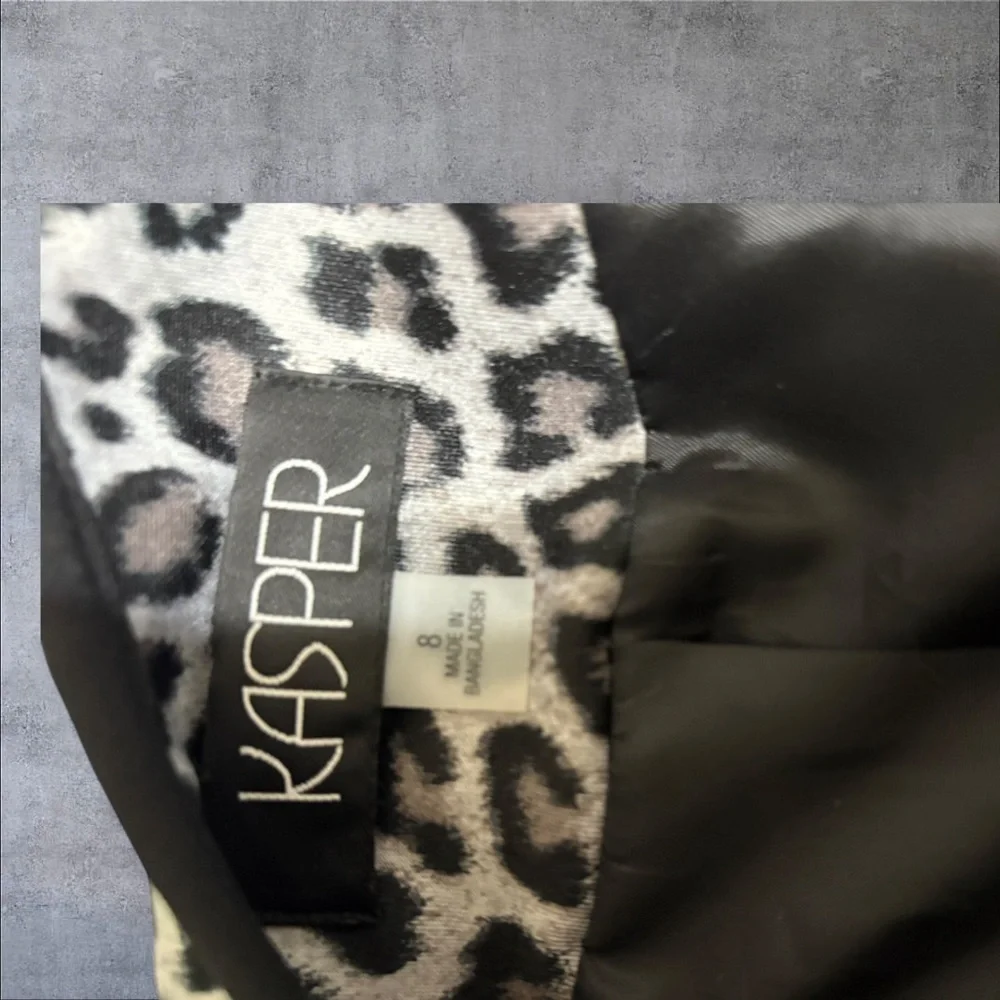 Kasper Leopard-Print Open-Front Jacket. - Picture 5 of 7